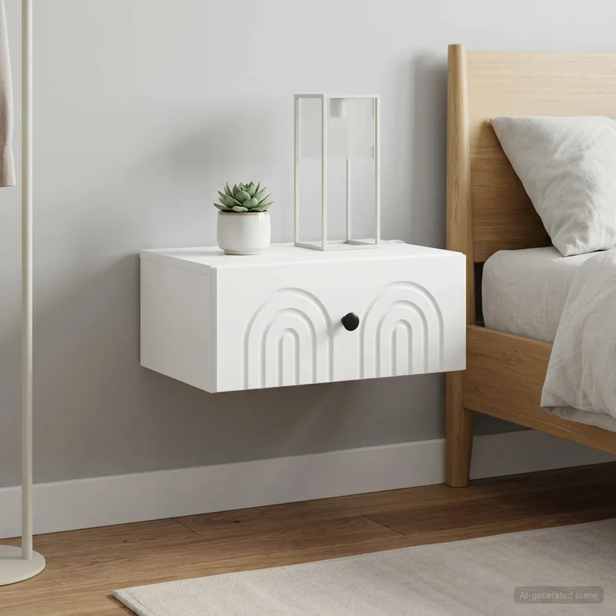 Cabinet de chevet mural 2 pcs Blanc 49 x 34,5 x 20 cm