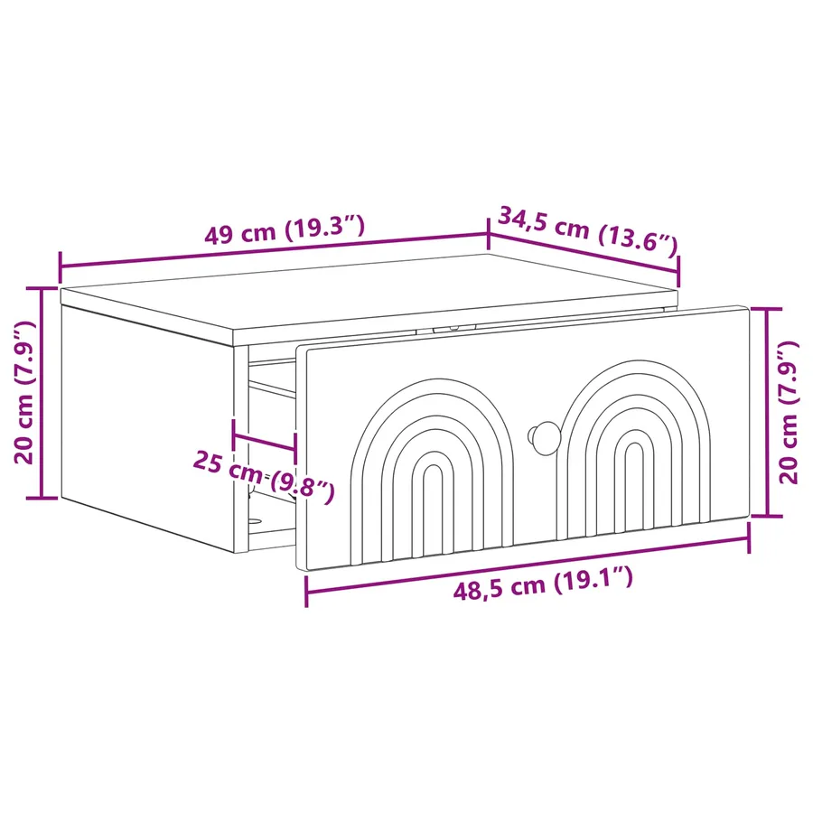 Cabinet de chevet mural 2 pcs Blanc 49 x 34,5 x 20 cm - 11