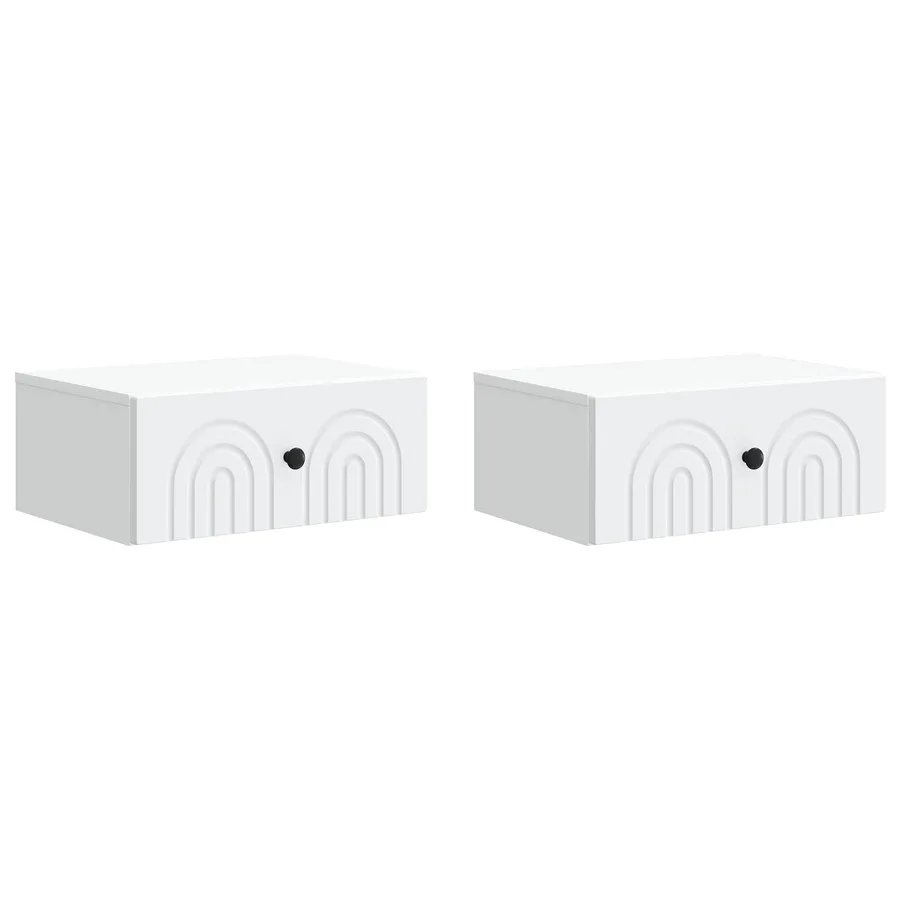 Cabinet de chevet mural 2 pcs Blanc 49 x 34,5 x 20 cm - 2