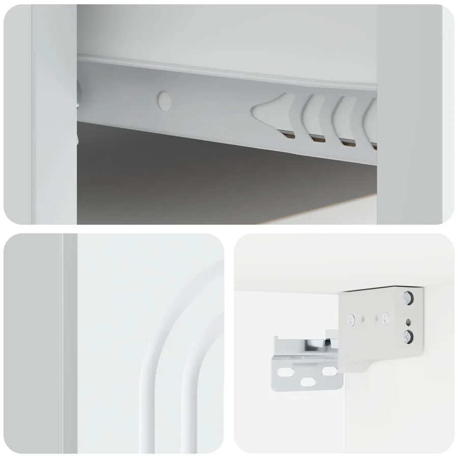 Cabinet de chevet mural 2 pcs Blanc 49 x 34,5 x 20 cm - 8
