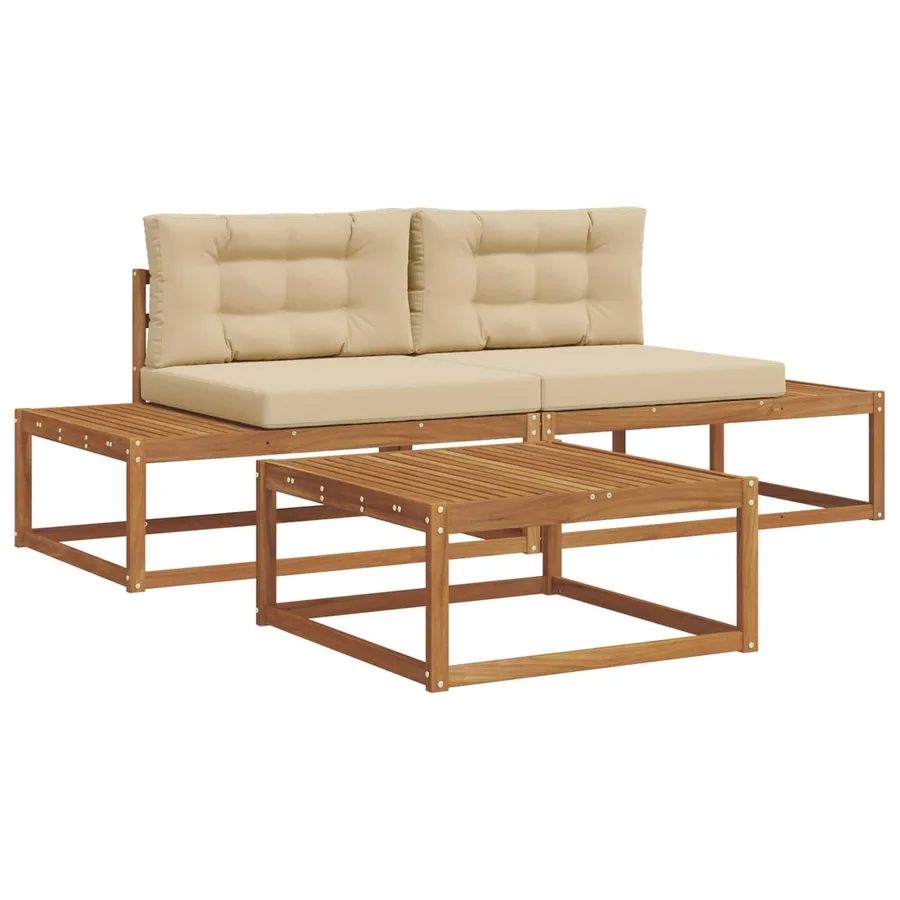 Ensemble de canapés d'extérieur avec coussin Naturel et Beige - 2