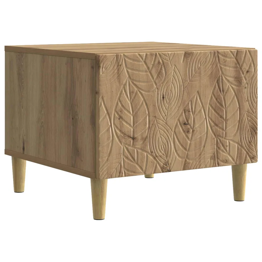 Table basse Chêne artisanal 50 x 49 x 40 cm Bois d'ingénierie - 2