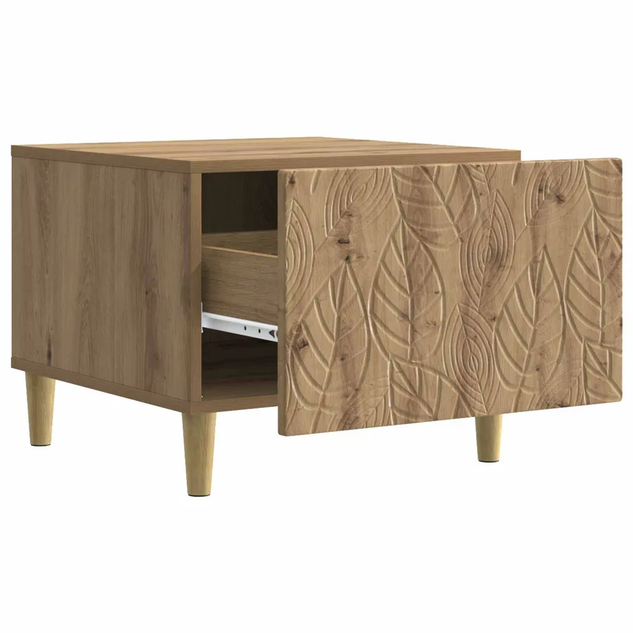 Table basse Chêne artisanal 50 x 49 x 40 cm Bois d'ingénierie - 3
