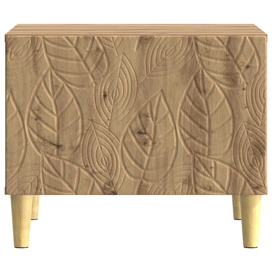 Table basse Chêne artisanal 50 x 49 x 40 cm Bois d'ingénierie - 4