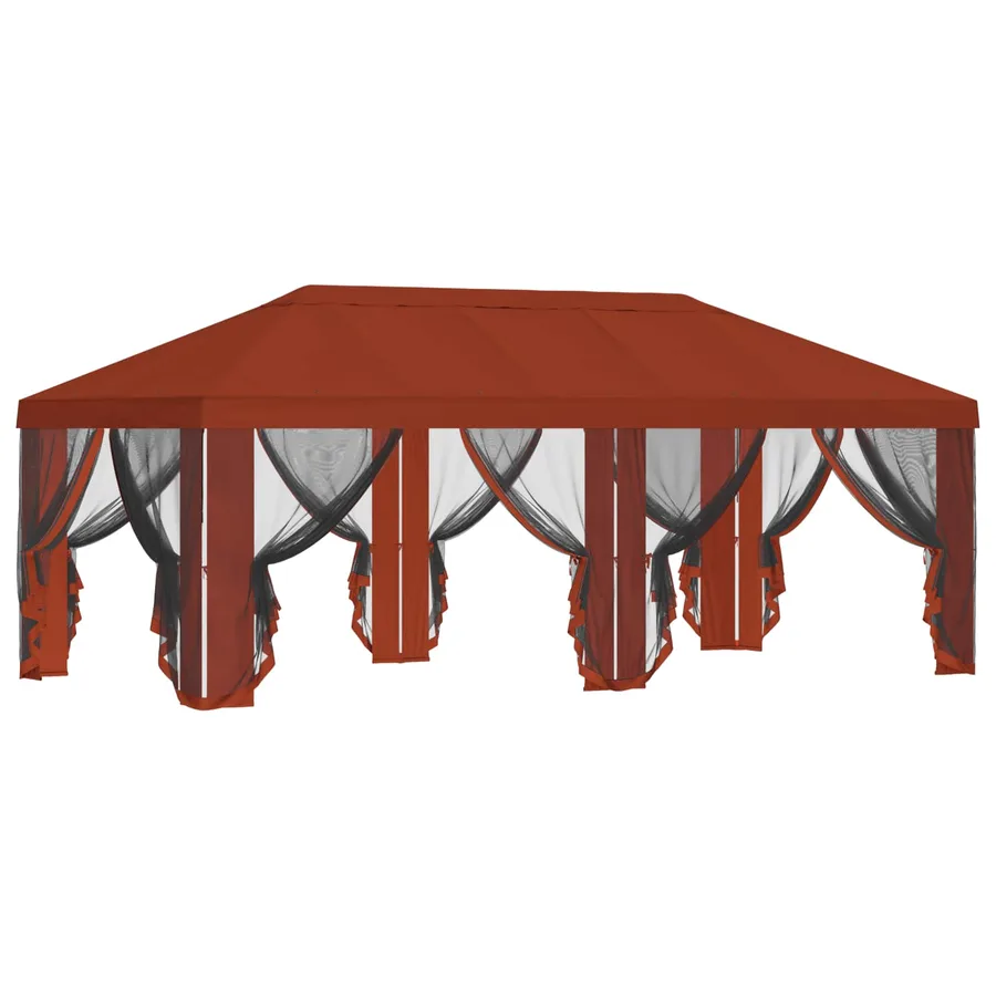 Housse de tonnelle avec murs latéraux Terre cuite Polyester - 4