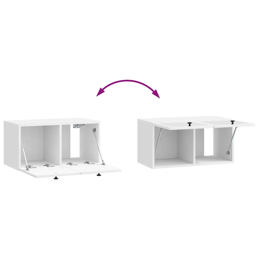 Meuble TV mural Montage mural Blanc brillant 59,5 x 31 x 30 cm - 10