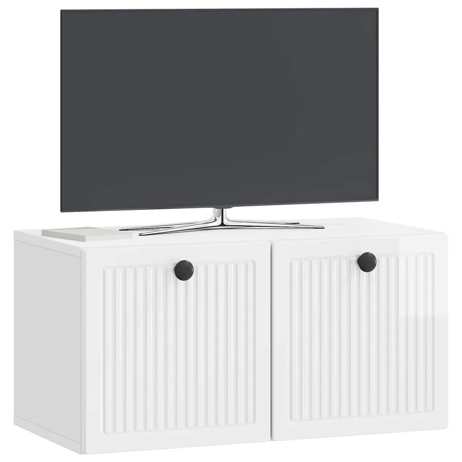 Meuble TV mural Montage mural Blanc brillant 59,5 x 31 x 30 cm - 3