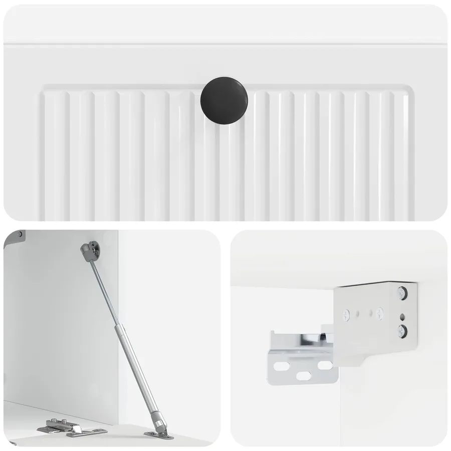 Meuble TV mural Montage mural Blanc brillant 59,5 x 31 x 30 cm - 9