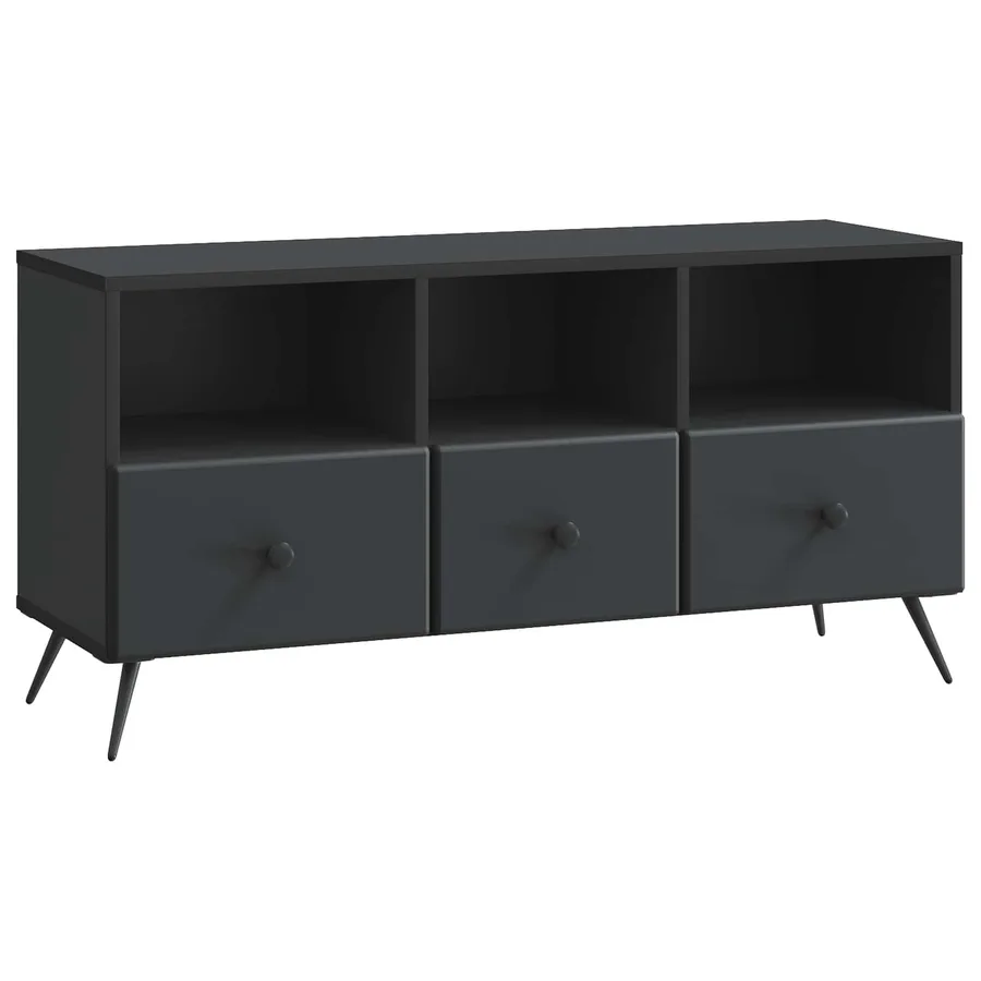 Meuble TV avec tiroir Noir 102 x 34,5 x 50 cm Bois d'ingénierie - 2
