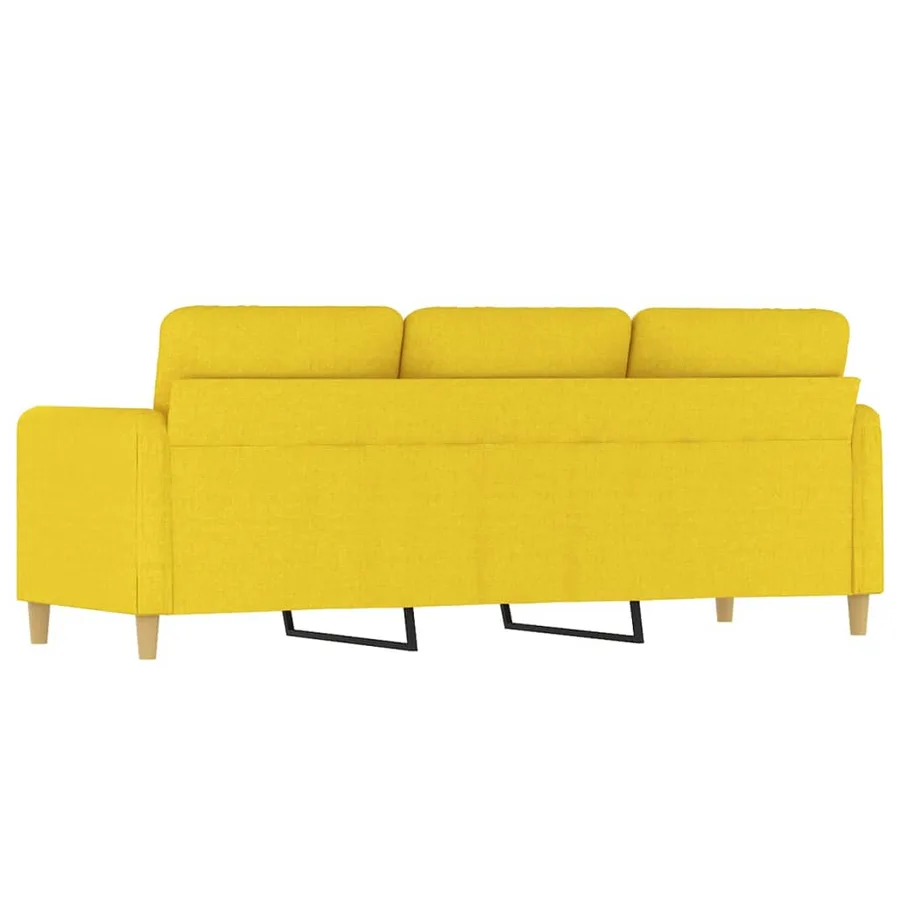 Canapé à 3 places Jaune clair 180 cm Tissu - 5