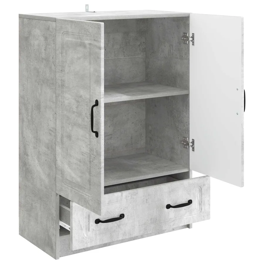 Buffet Gris béton 66 x 34,5 x 92 cm Bois d'ingénierie - 4