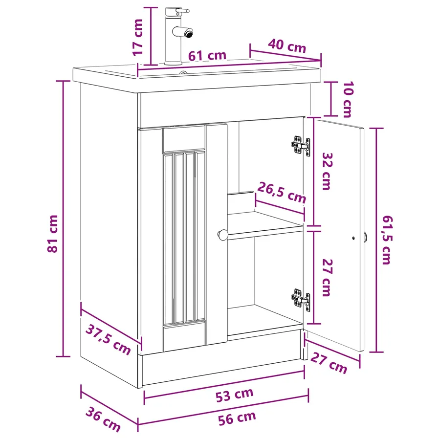 Ensemble de mobilier de salle de bain Bois ancien - 11