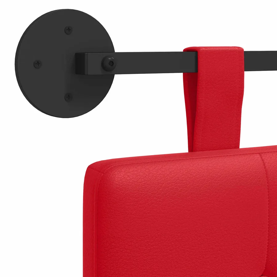 Tête de lit suspendue Rouge Simili cuir - 9
