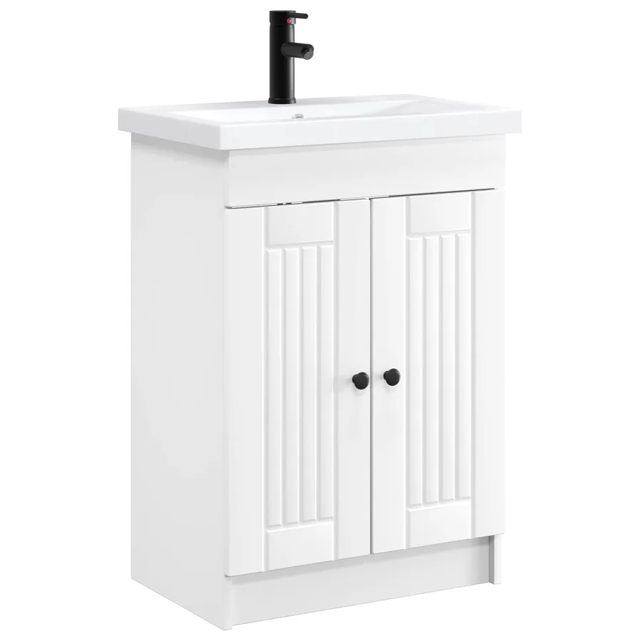 Ensemble de mobilier de salle de bain Blanc 56 x 37,5 x 81 cm - 2