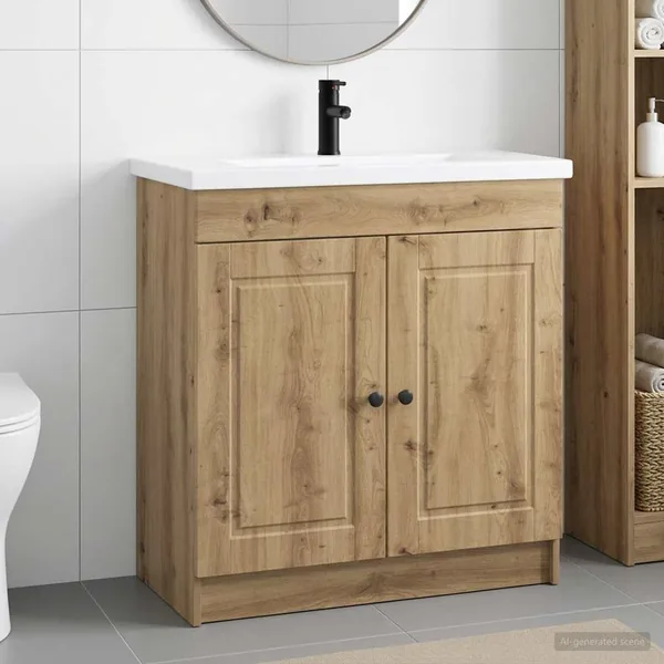 Ensemble de mobilier de salle de bain Chêne artisanal