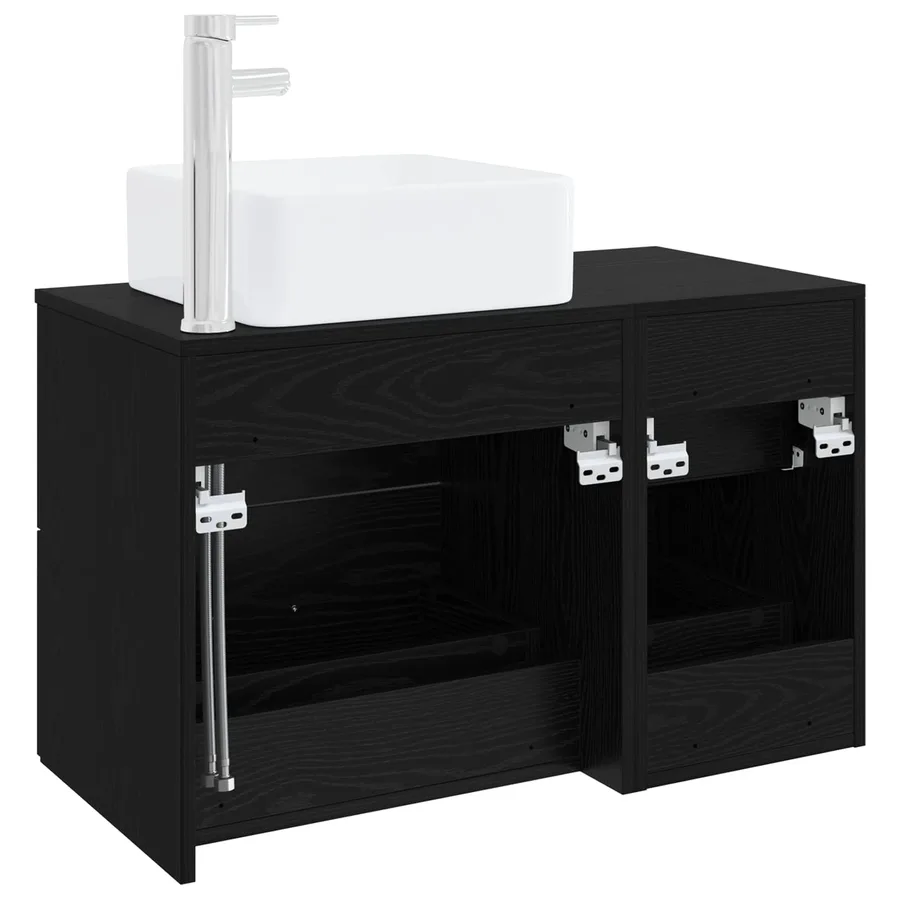 Ensemble de mobilier de salle de bain 2 pcs Chêne noir - 5