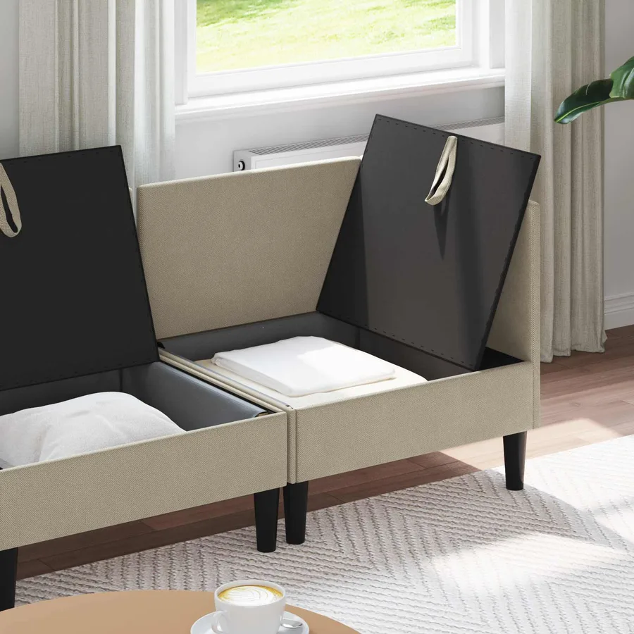 Ensemble de meubles pour le salon 3 pcs Sable Tissu - 3