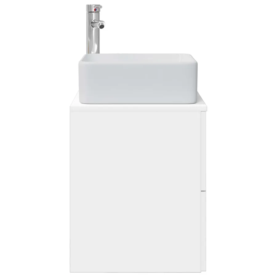 Vanité de lavabo mural Blanc 49,5 x 41 x 63 cm - 4