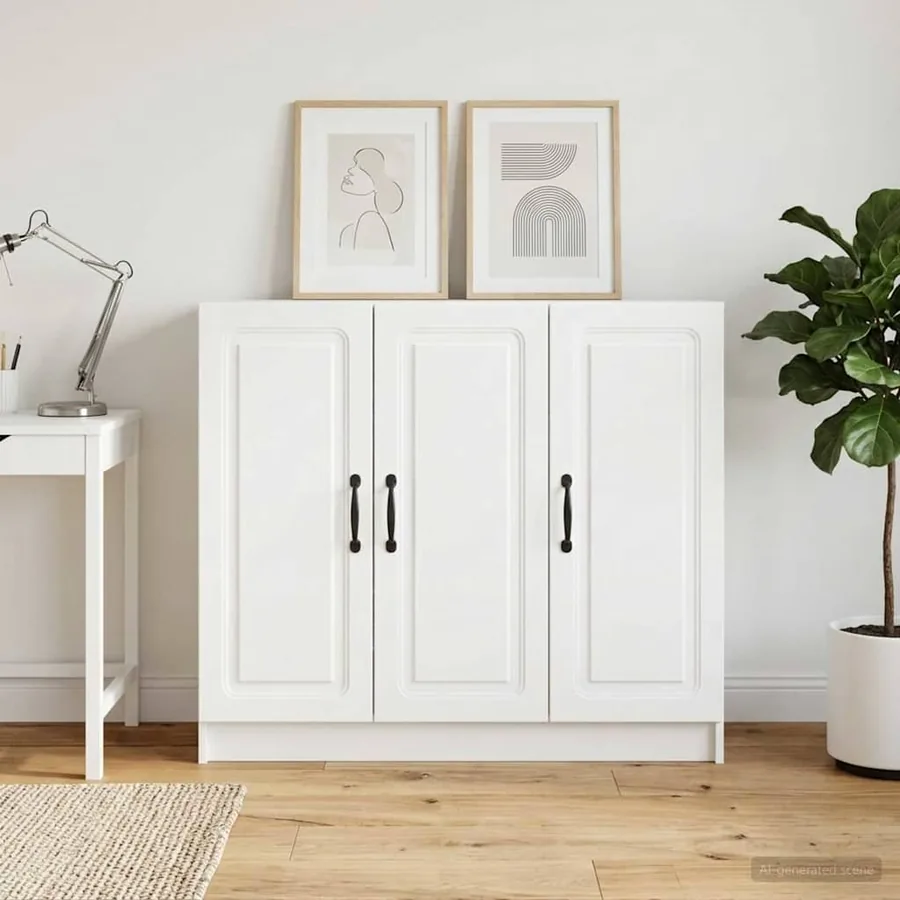 Buffet Blanc 89 x 34,5 x 77 cm Bois d'ingénierie