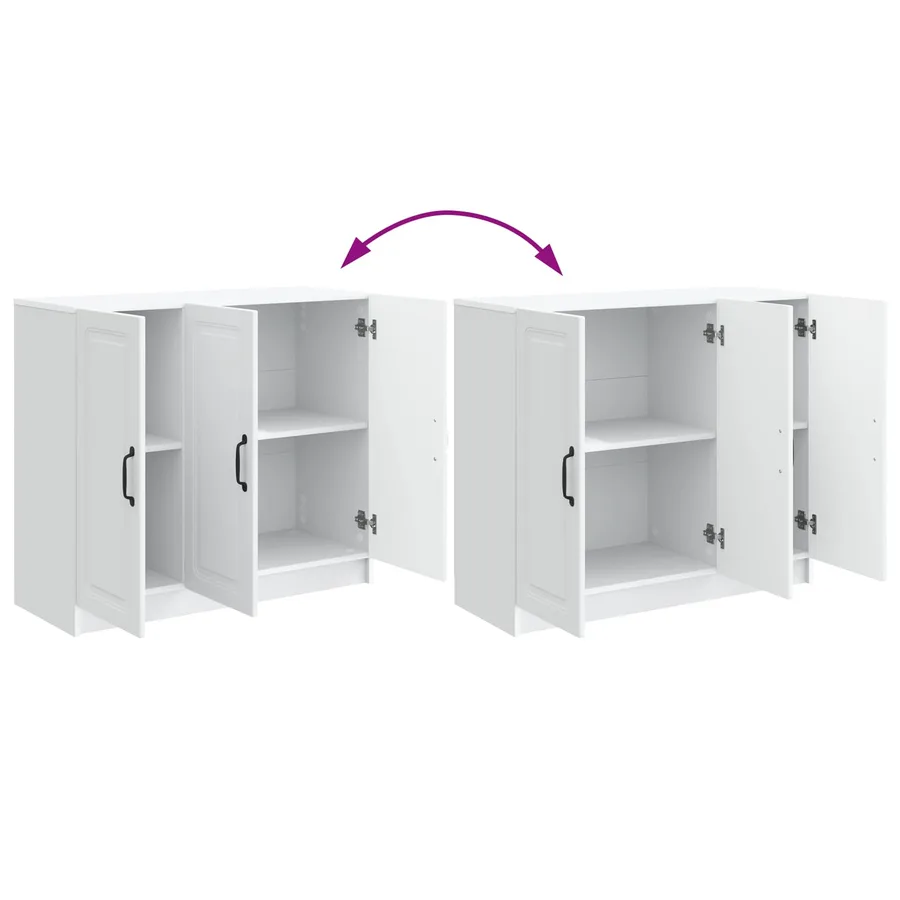 Buffet Blanc 89 x 34,5 x 77 cm Bois d'ingénierie - 11