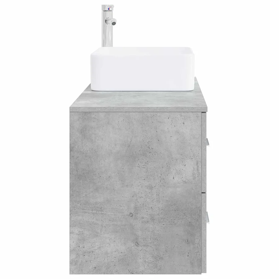 Ensemble de mobilier de salle de bain 2 pcs Gris béton - 4