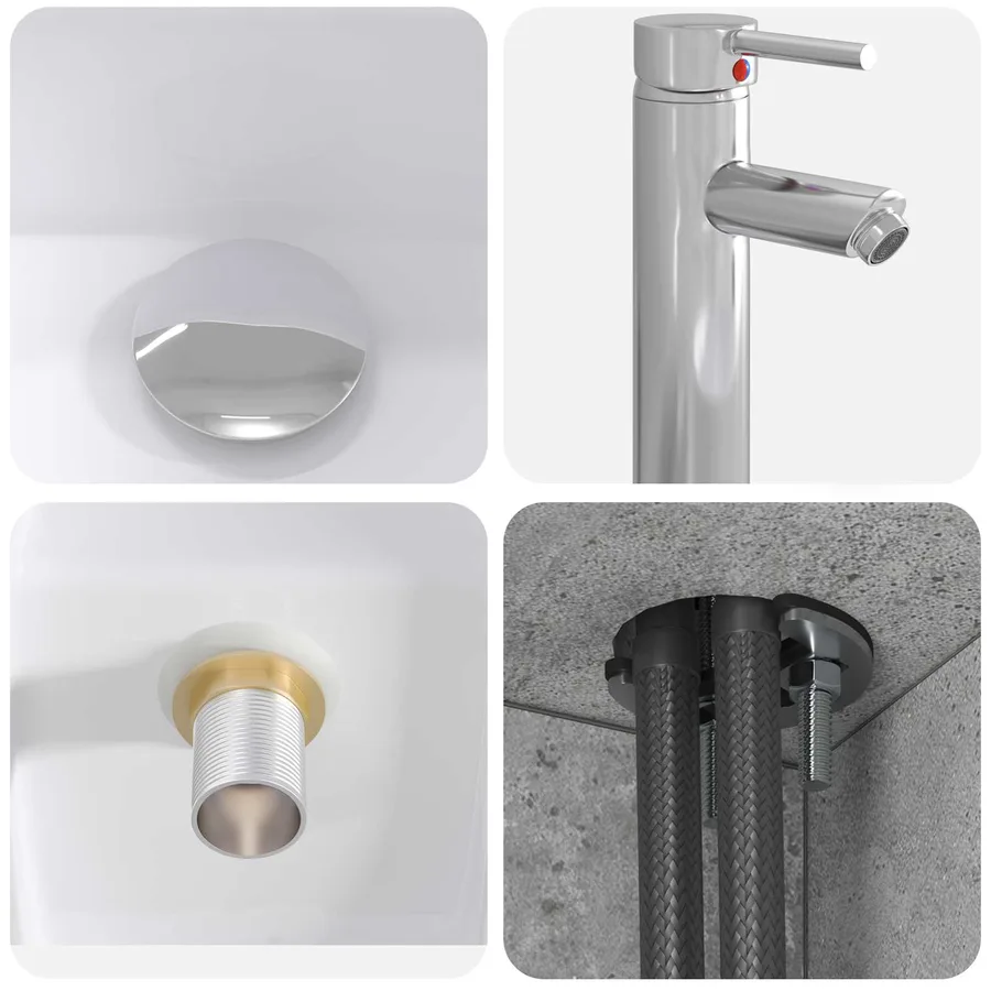 Ensemble de mobilier de salle de bain 2 pcs Gris béton - 7