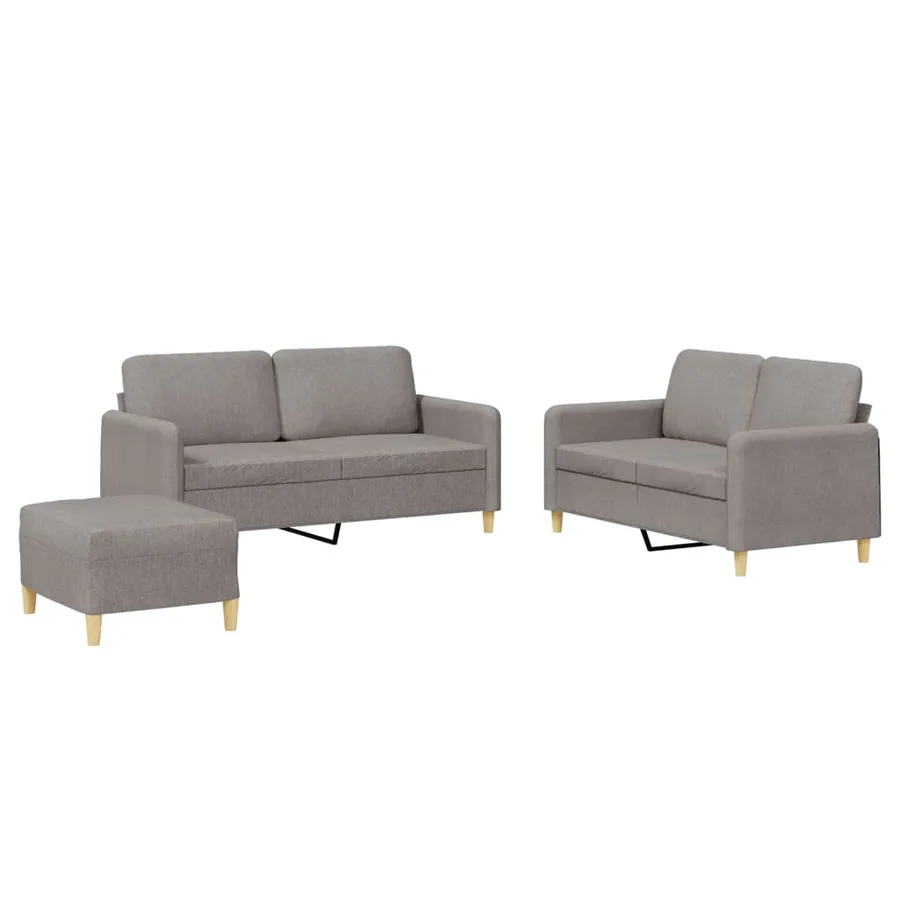Ensemble de canapés 3 pcs avec coussins Taupe Tissu - 2