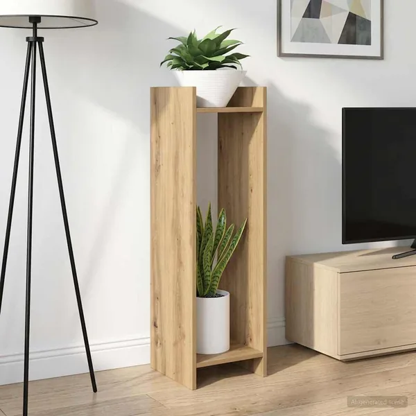 Support de Plante 2 pc Chêne Artisanal 30 x 30 x 100 cm