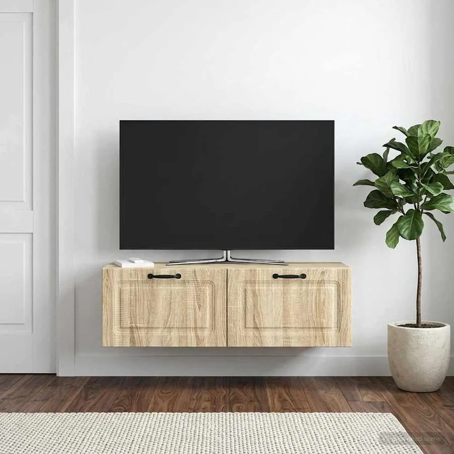 Meuble TV mural Chêne Sonoma 98 x 31 x 30 cm Bois d'ingénierie