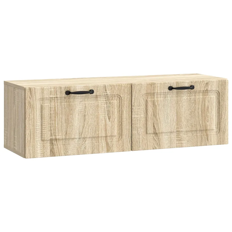 Meuble TV mural Chêne Sonoma 98 x 31 x 30 cm Bois d'ingénierie - 2
