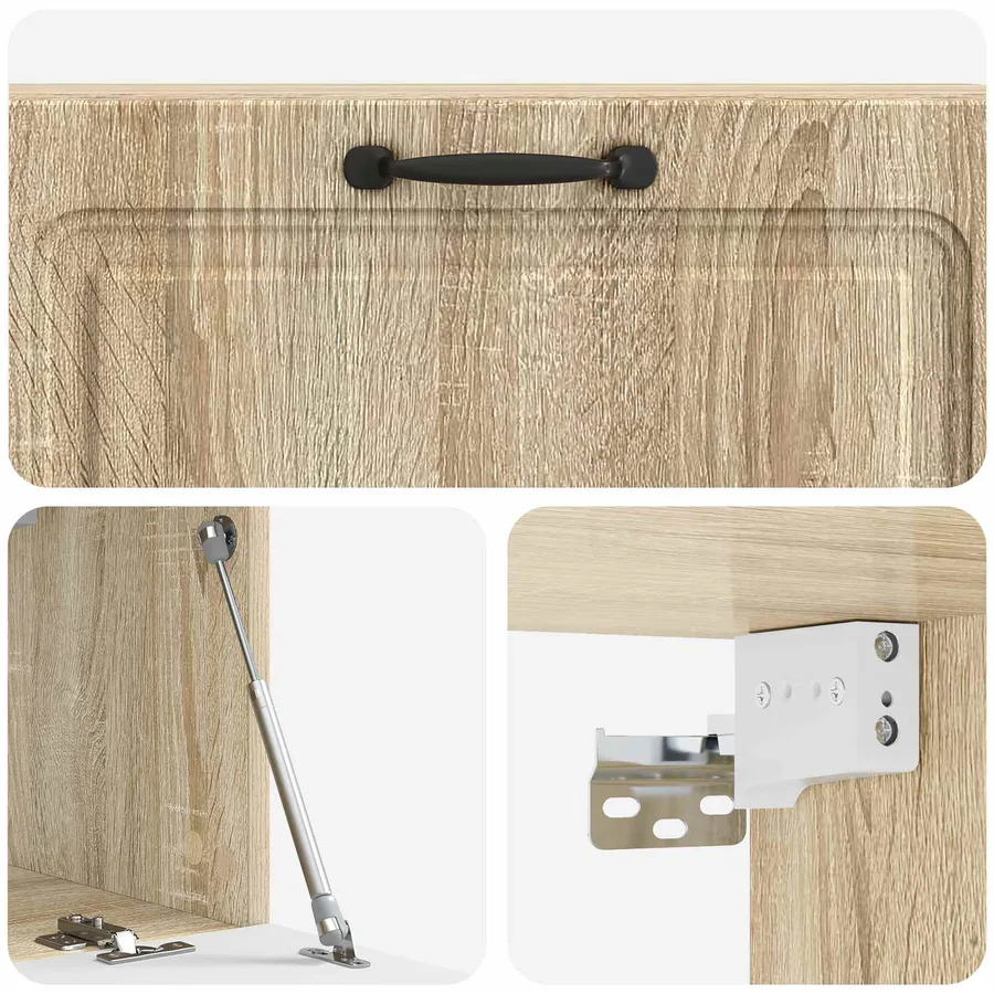 Meuble TV mural Chêne Sonoma 98 x 31 x 30 cm Bois d'ingénierie - 9