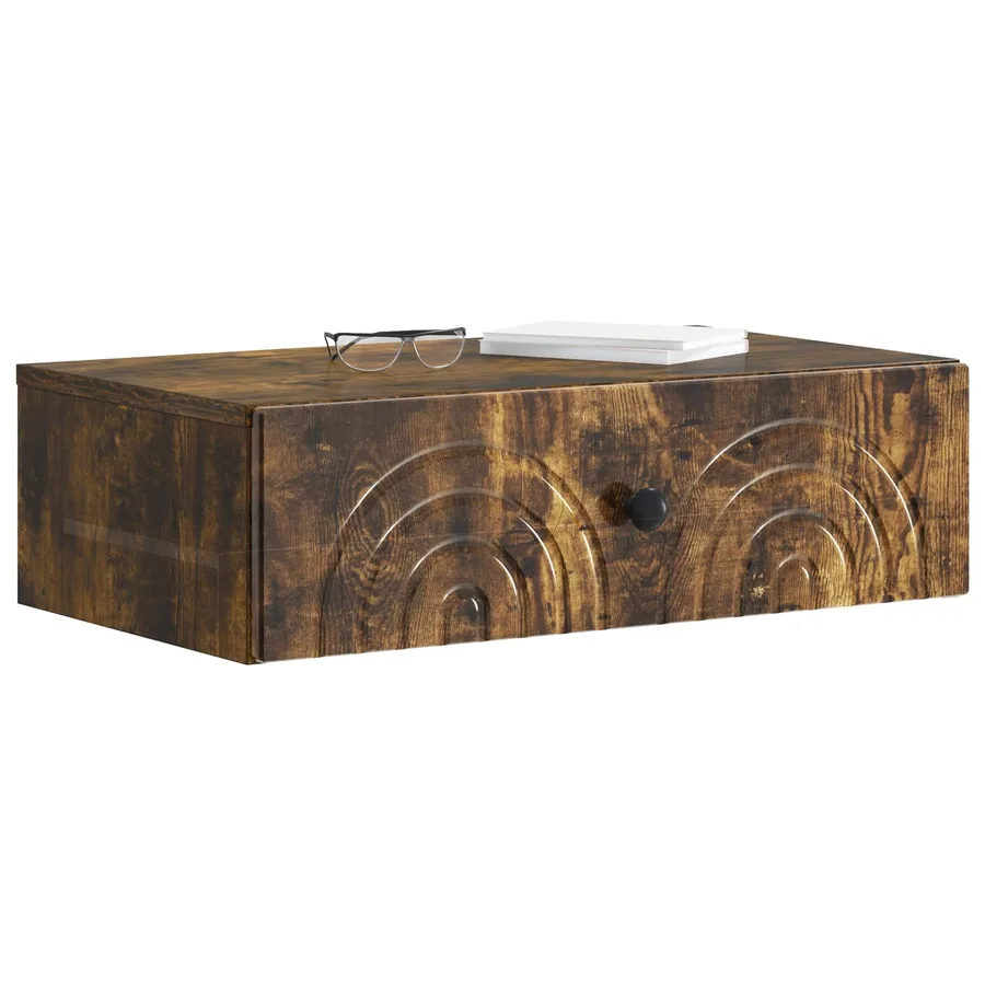 Table d'appoint murale Chêne fumé 59 x 34,5 x 17 cm - 3