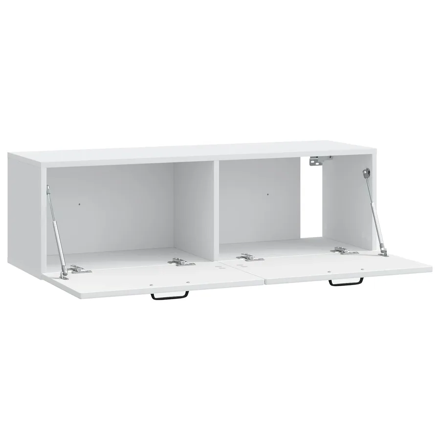 Meuble TV mural Blanc 98 x 31 x 30 cm Bois d'ingénierie - 5