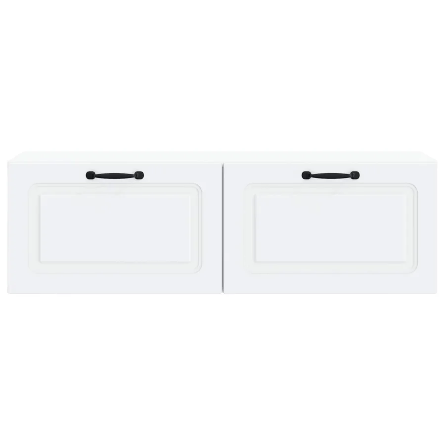 Meuble TV mural Blanc 98 x 31 x 30 cm Bois d'ingénierie - 6