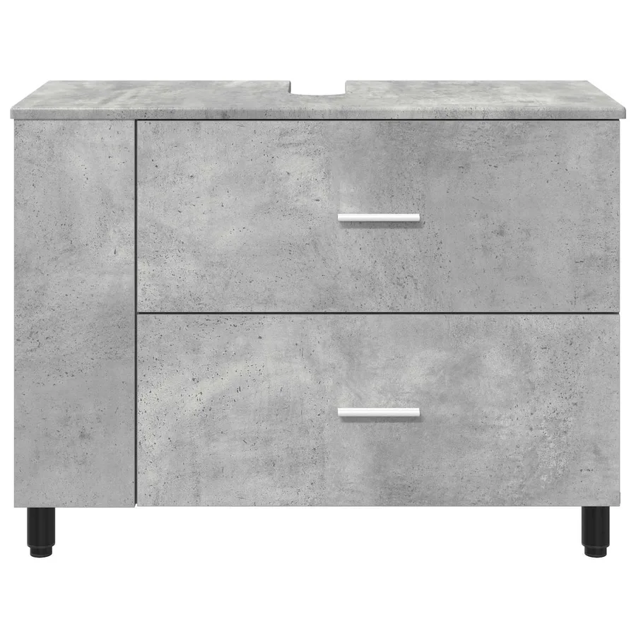 Unité de vanité de salle de bain Gris béton 80 x 35 x 60 cm - 5