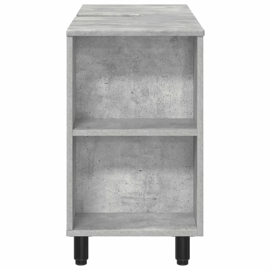 Unité de vanité de salle de bain Gris béton 80 x 35 x 60 cm - 6