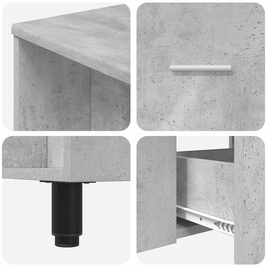 Unité de vanité de salle de bain Gris béton 80 x 35 x 60 cm - 9
