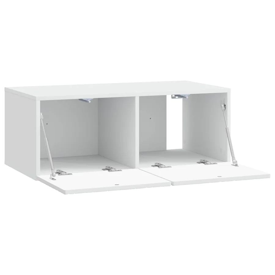 Meuble TV mural 78,5 x 41 x 30 cm Blanc Bois d'ingénierie - 4