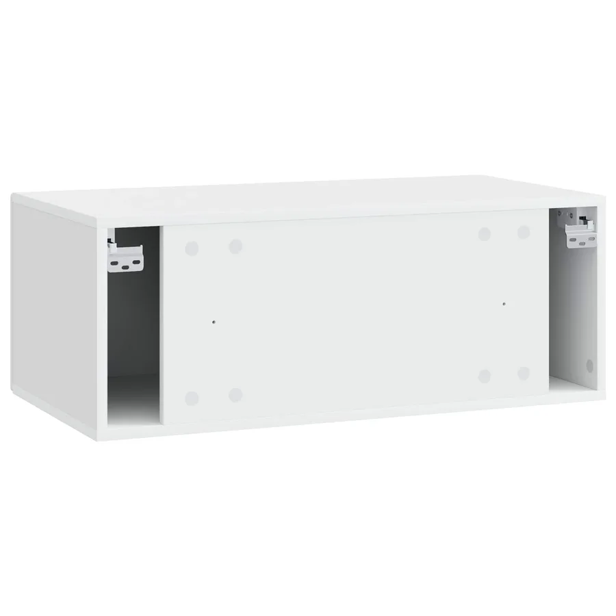 Meuble TV mural 78,5 x 41 x 30 cm Blanc Bois d'ingénierie - 7