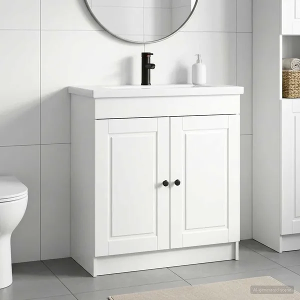 Ensemble de mobilier de salle de bain Blanc brillant