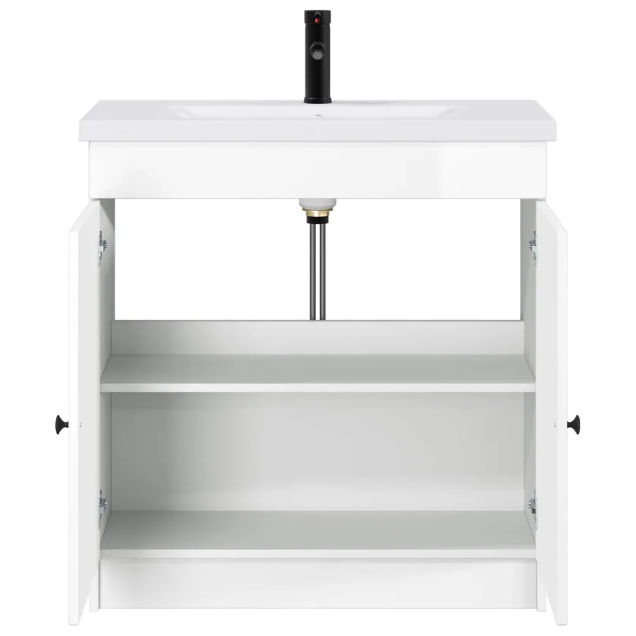 Ensemble de mobilier de salle de bain Blanc brillant - 3