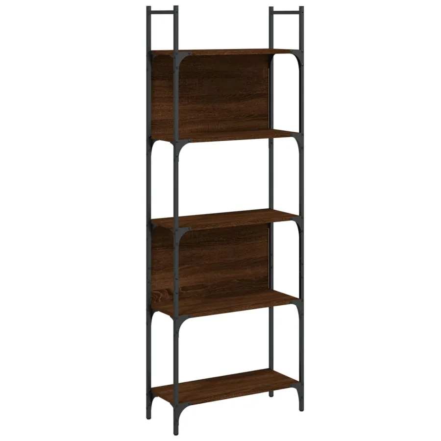 Bibliothèque à 5 niveaux chêne marron 60,5x24x166,5 cm - 2