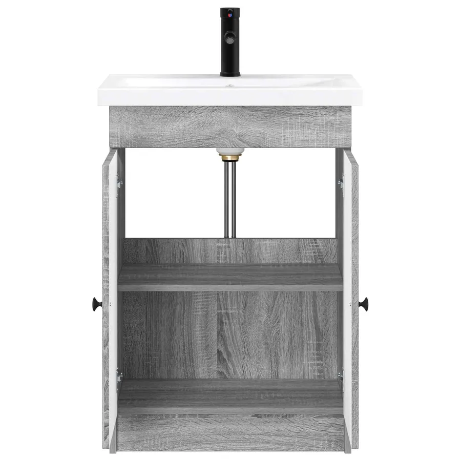Ensemble de mobilier de salle de bain Sonoma gris - 3