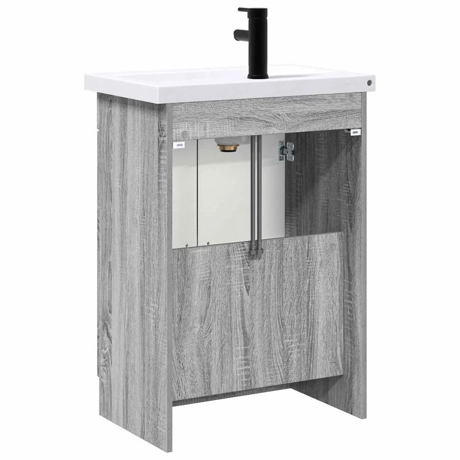 Ensemble de mobilier de salle de bain Sonoma gris - 7