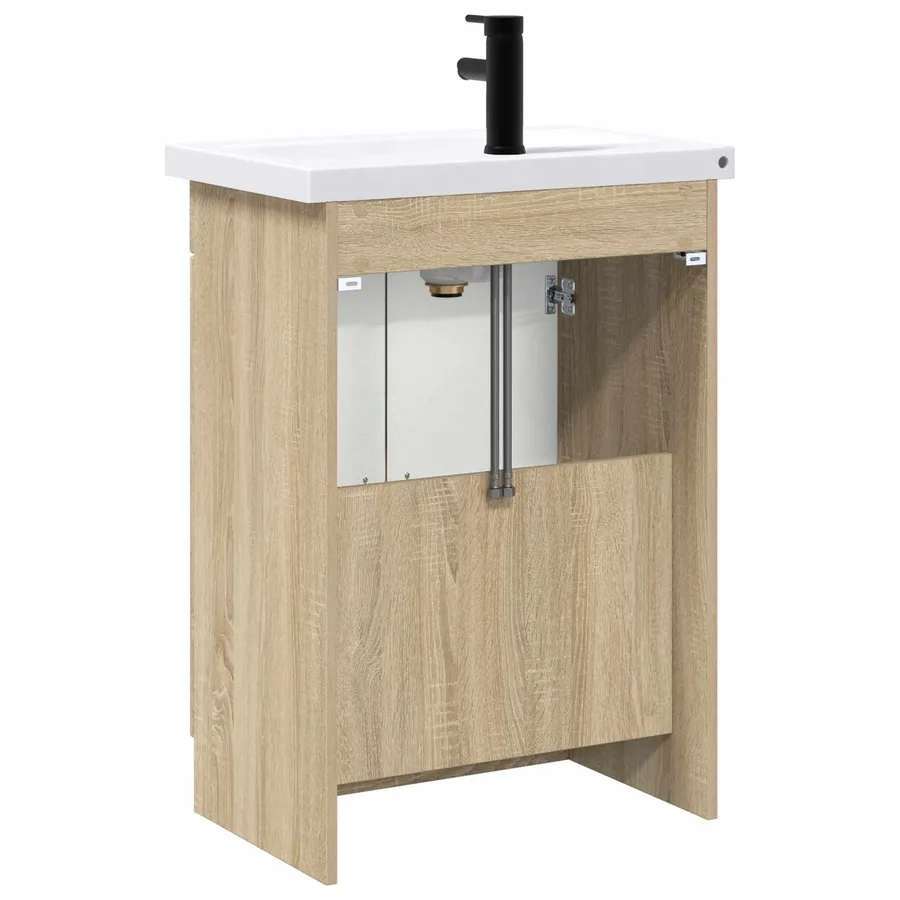 Ensemble de mobilier de salle de bain Chêne Sonoma - 7