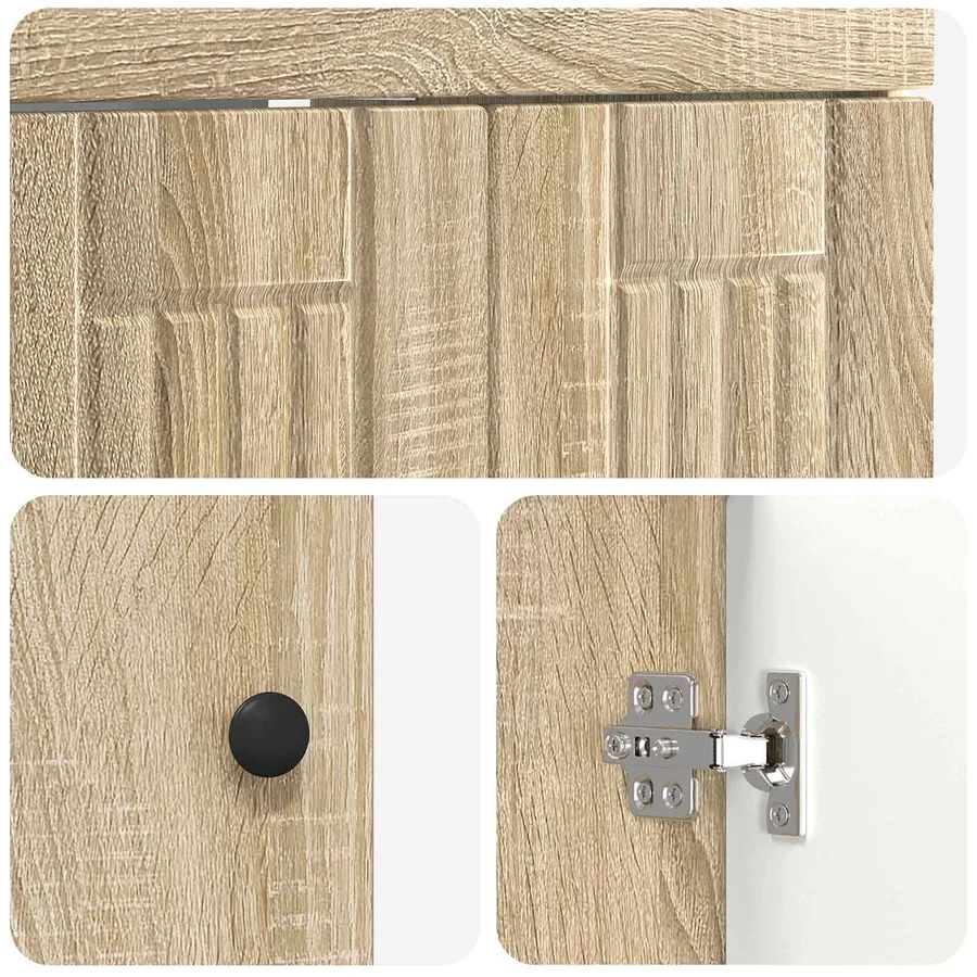 Ensemble de mobilier de salle de bain Chêne Sonoma - 8