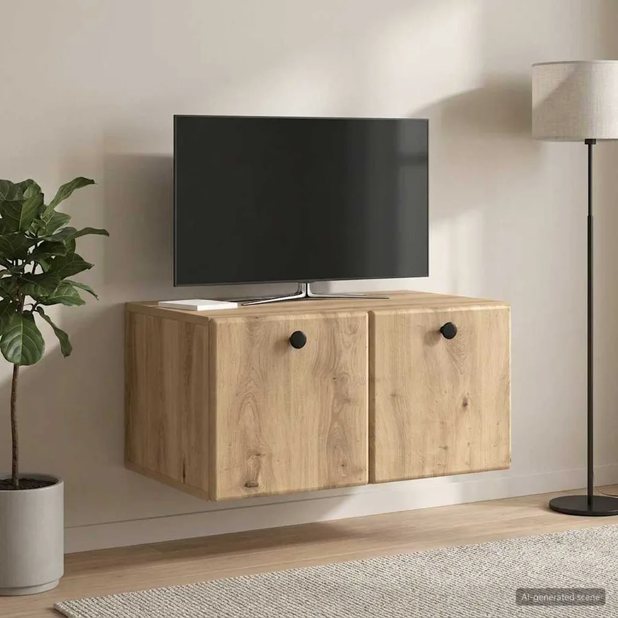 Meuble TV mural 59,5 x 41 x 30 cm Chêne artisanal - 4