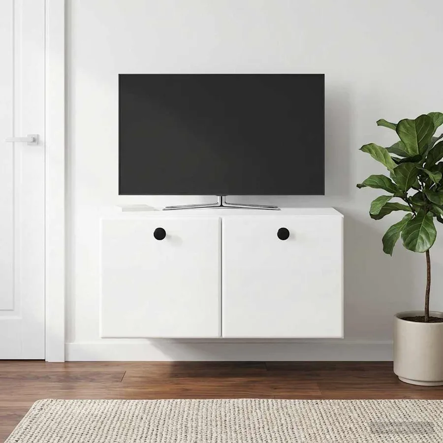 Meuble TV mural 59,5 x 41 x 30 cm Blanc brillant - 4