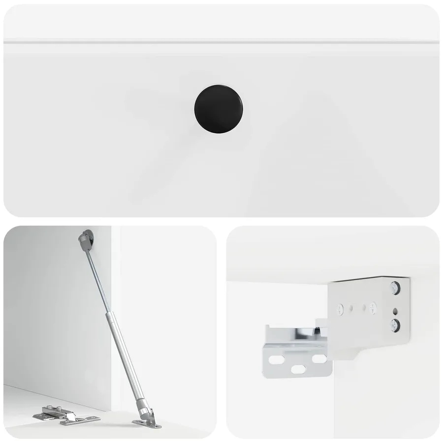 Meuble TV mural 59,5 x 41 x 30 cm Blanc brillant - 9