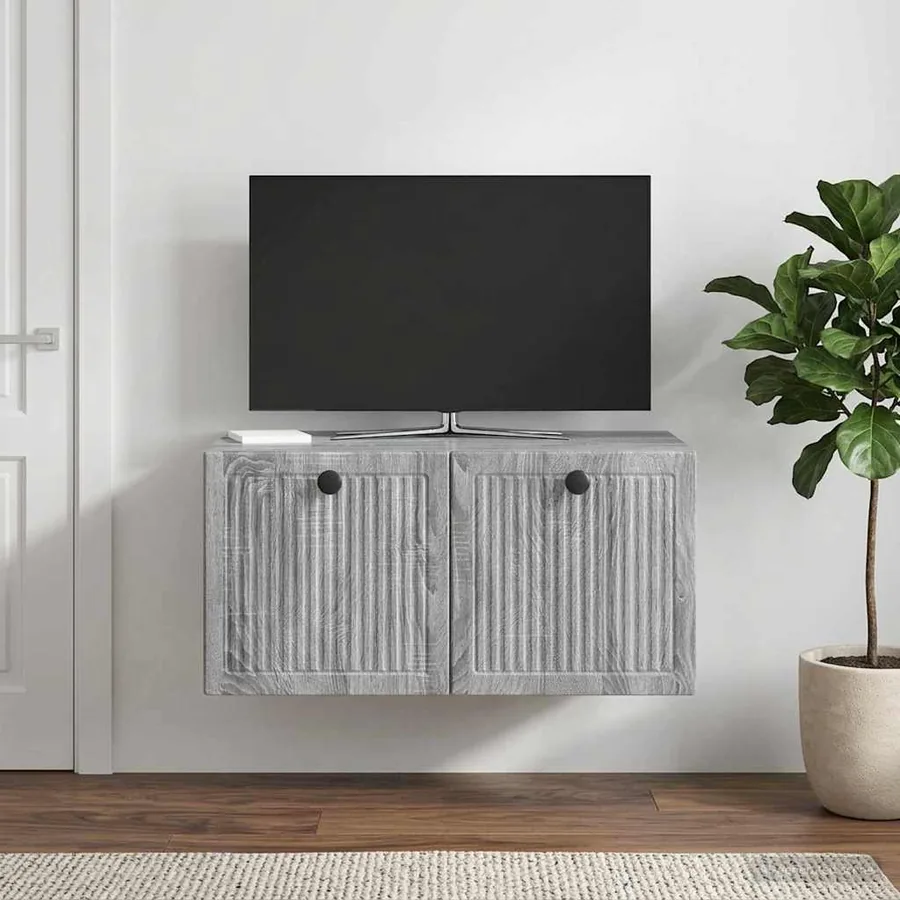 Meuble TV mural Sonoma gris 59,5 x 41 x 30 cm Bois d'ingénierie